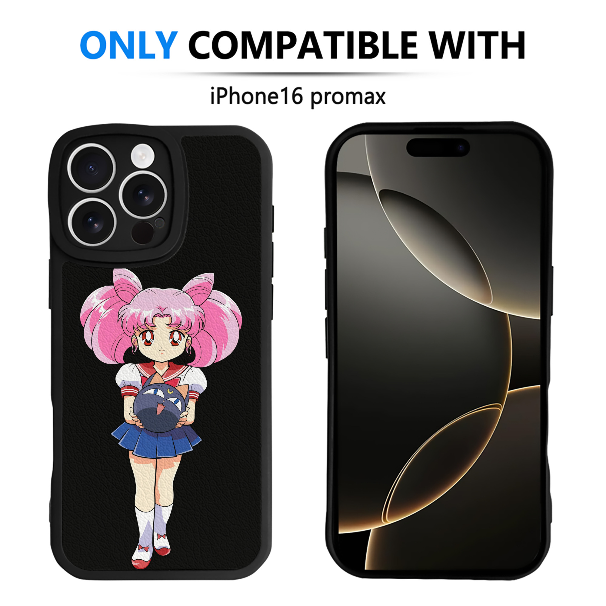 （画像用） 美少女戦士セーラームーン ちびうさ Sailor Moon Chibiusa Tsukino Usagi Small Lady Serenity 【iPhone 16シリーズ対応】シリコンスマホケース（レザー調） 材質：シリコン